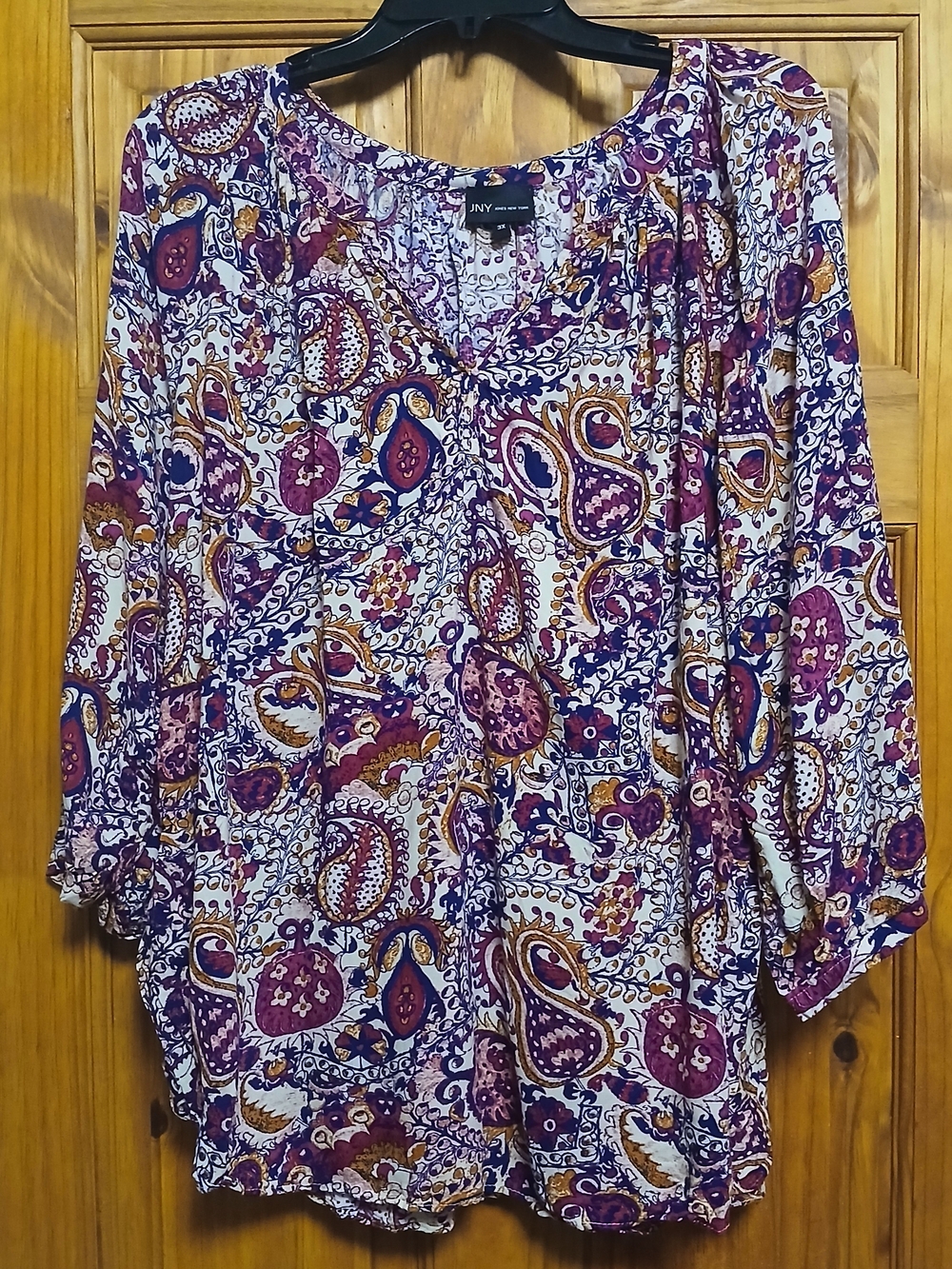 Jones New York Purple Paisley Blouse